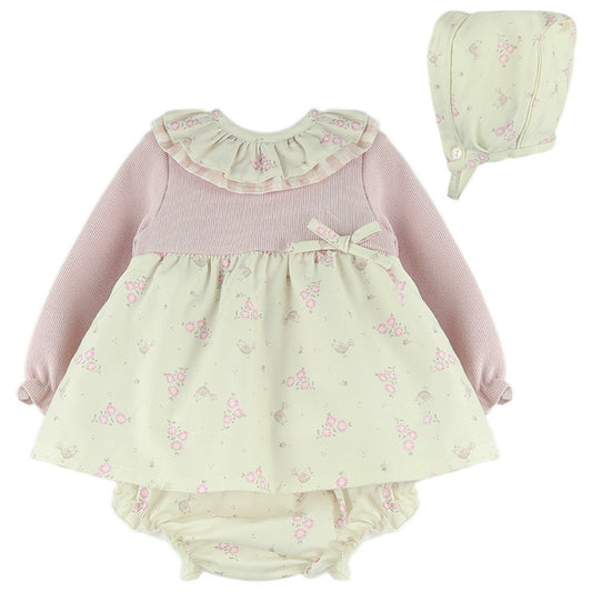 Pink Floral Dress 3 Piece Set