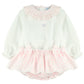 Baby Pink Check blouse & bloomer set (3m-48m)