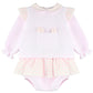 Bunny Pink Check Jumper & bloomer set (3m-36m)