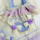 Ela Lilac romper & bonnet set