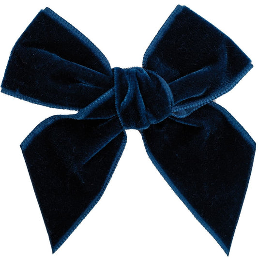 Navy Velvet Hair Bow