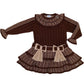 Rahigo Chocolate & Camel drop waist dress OCT/NOV DELIVERY