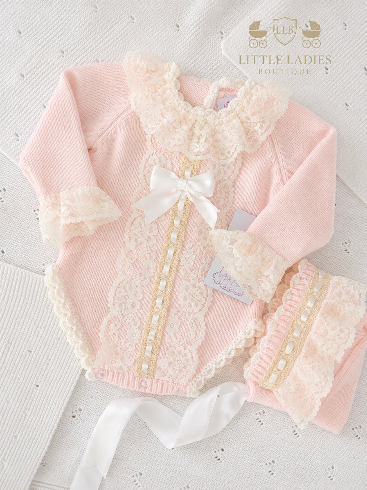 Ela knitted romper set