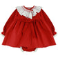 Leonor Red Smocked dress & knickers