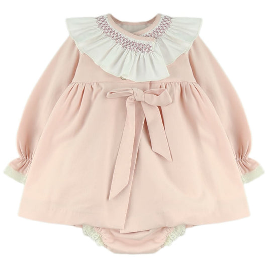 Leonor Nude Pink Smocked dress & knickers