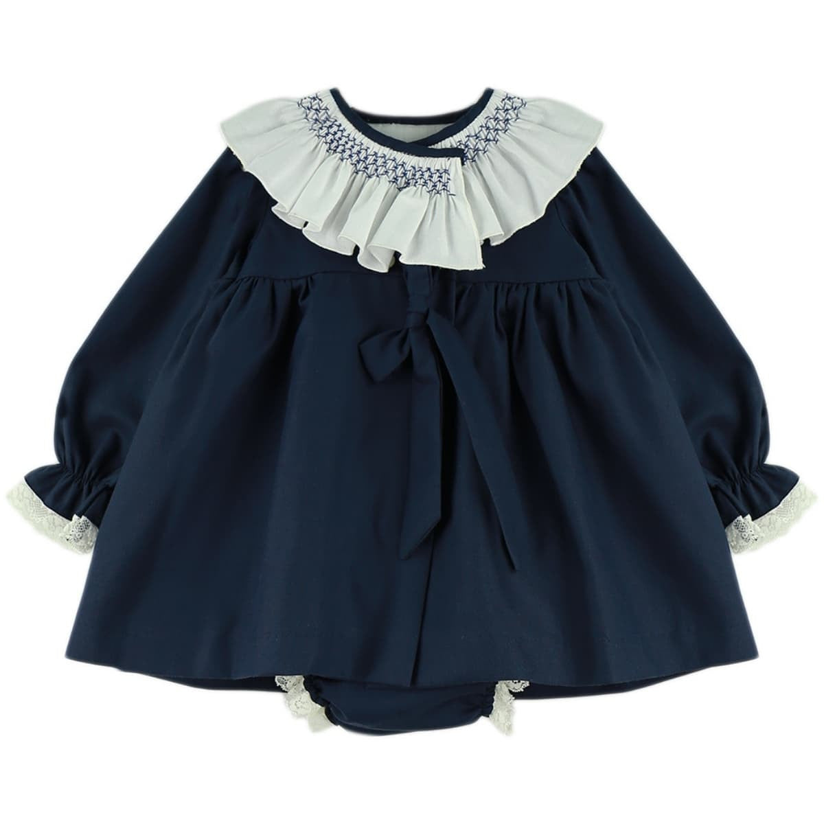 Leonor Navy Smocked dress & knickers