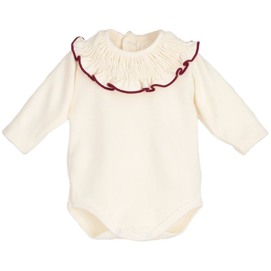 Cream & burgundy Bodysuit