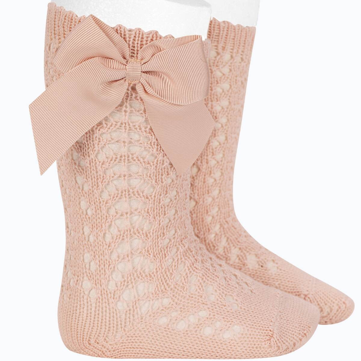 Condor Nude Open Knit Bow Socks
