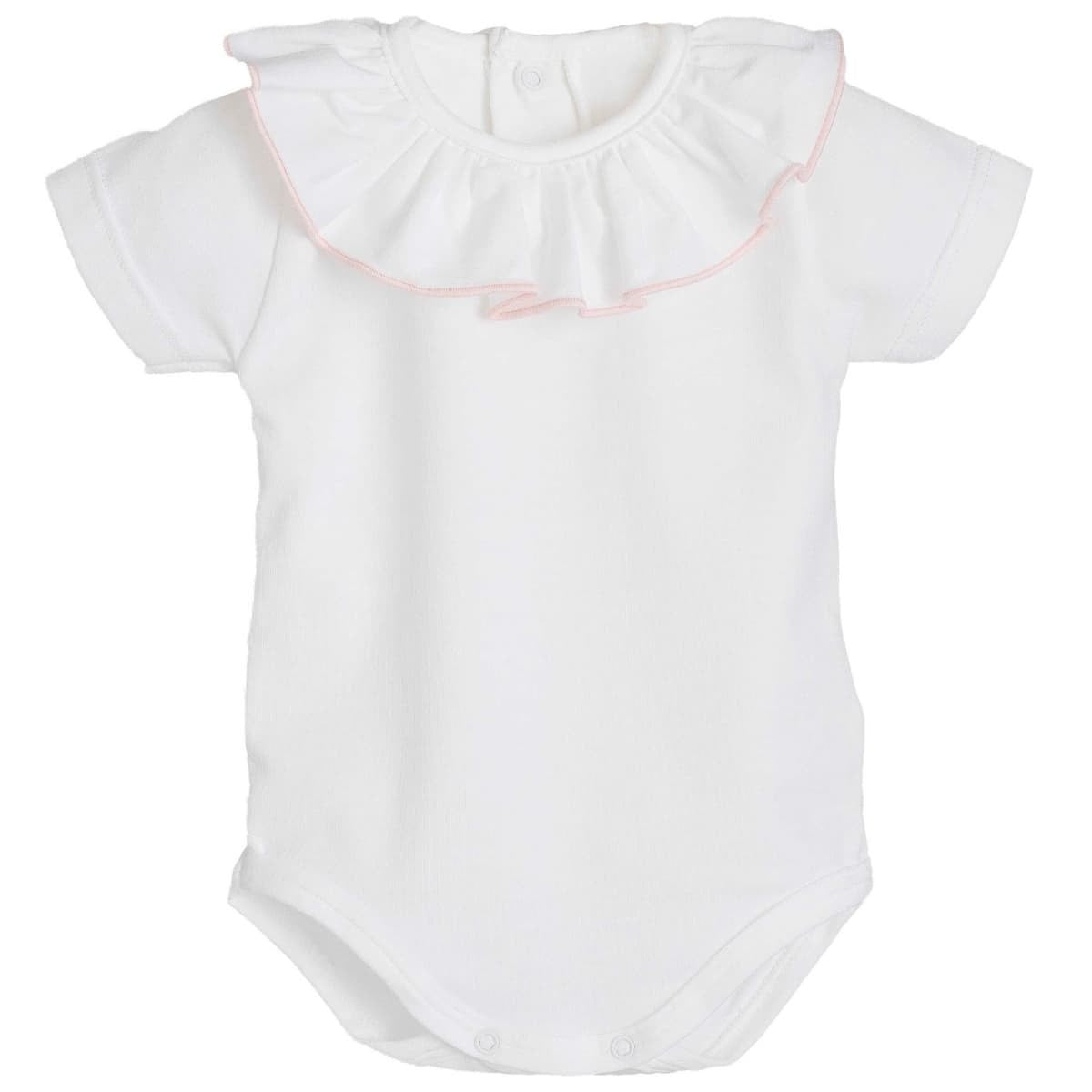 Frilly collar vest (white with pink trim)