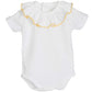 Frilly collar vest (white with yellow trim)