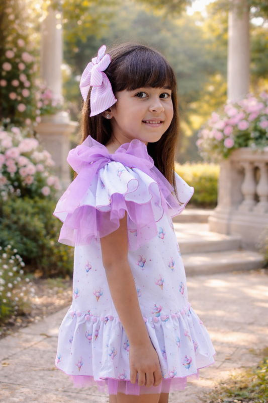 Lilac Balloon Dress