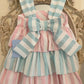 Mint & Pink Stripe Puffball dress