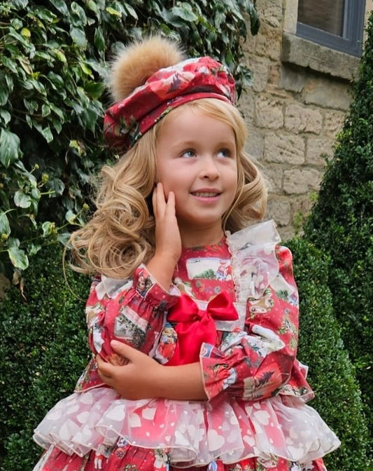 Christmas print beret