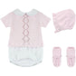 Baby Pink Set with Bonnet & Booties