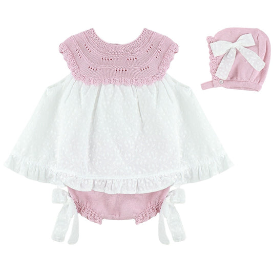 Dusky Pink Knitted Dress set