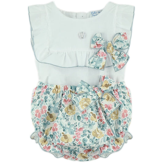 Azul en Flor Top & Bloomer set