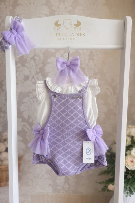 Rahigo Diamond Lilac Romper & Blouse set 3m-36m
