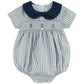 Navy smocked romper