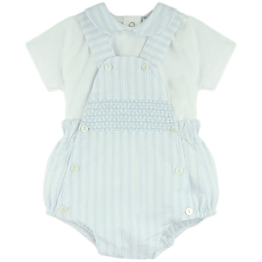 Baby Blue smocked romper set