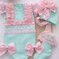 Ela Mint & Pink Romper Set