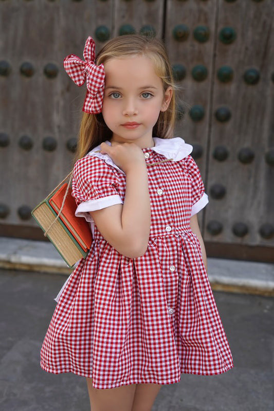 Summer school dress & Bow