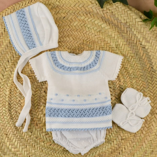 Perle 4 Piece Set White & Blue