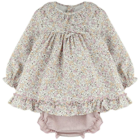 Pink Floral Dress & Knicker Set