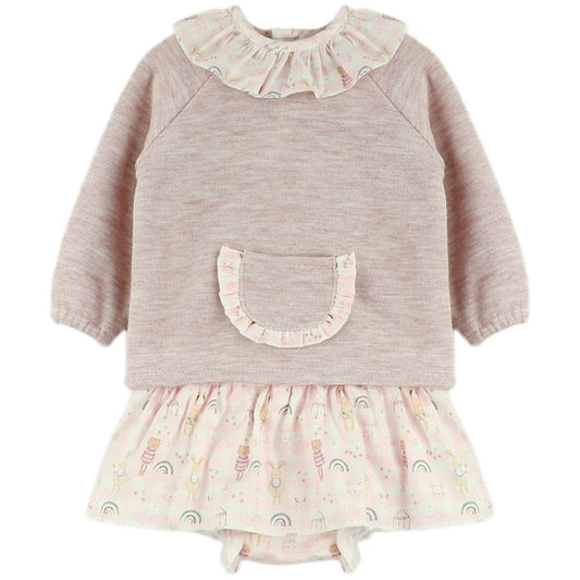 Pink Jumper & Frilly Bloomer Set