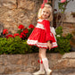 IN23-43 RED SMOCKED DRESS
