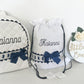 Personalized draw string bags.