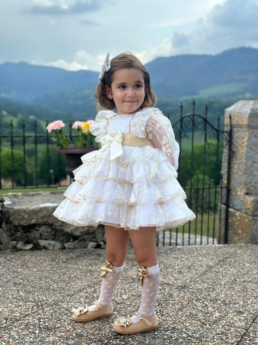 IN23-25 Organza cream heart dress