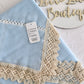 Blue & beige knitted blanket