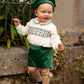 IN23-34 Green smocked boys set