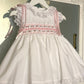 White Pink petal smock