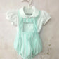 VE23-15 MINT STRIPE ROMPER SET