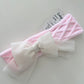 22297 HEADBAND PINK & CREAM