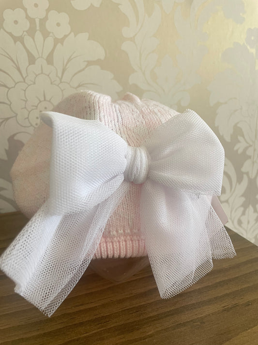 22263 BERET PINK/WHITE