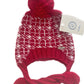 22255 BOBBLE HAT RED & WHITE