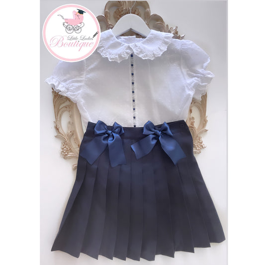 Little Ladies Pleated skirt & Blouse set