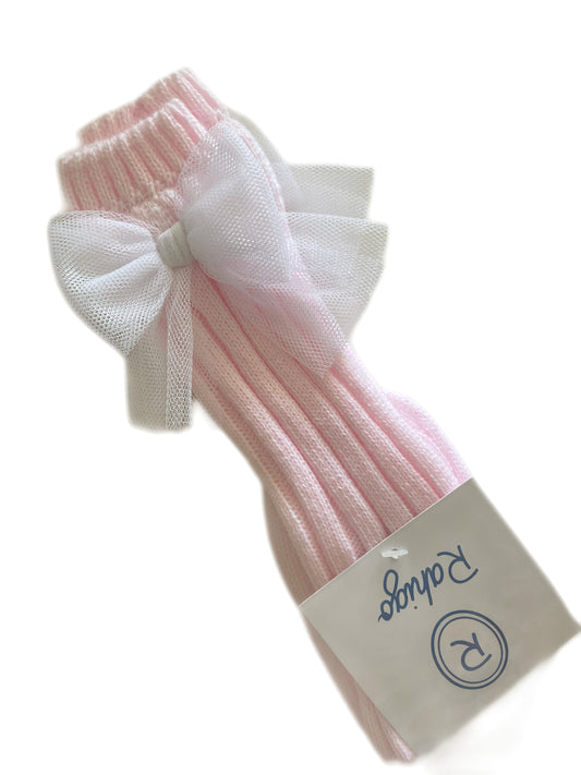 22248 Tulle socks PINK/WHITE