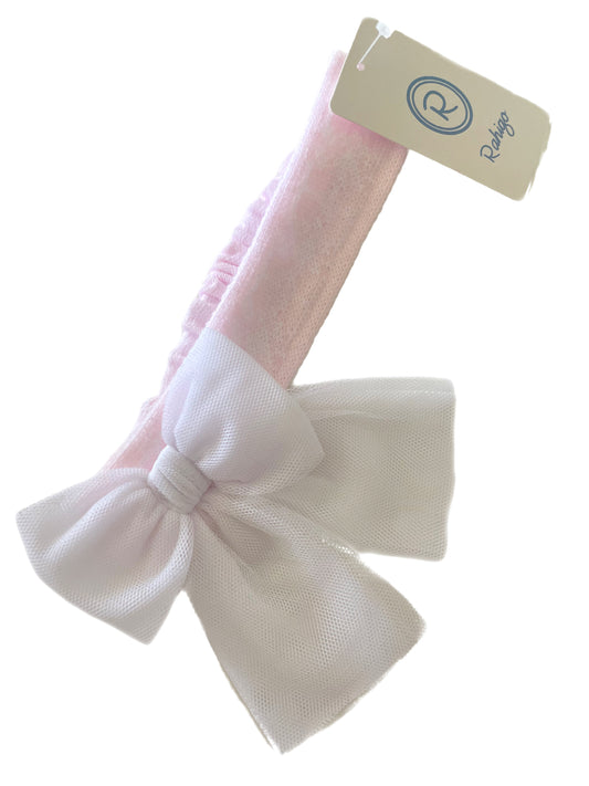 22264 HEADBAND PINK & WHITE