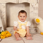 VE23-15 YELLOW STRIPE ROMPER SET