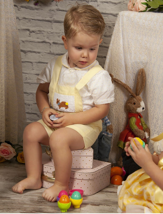 PC23-61 Boys Easter smock romper set